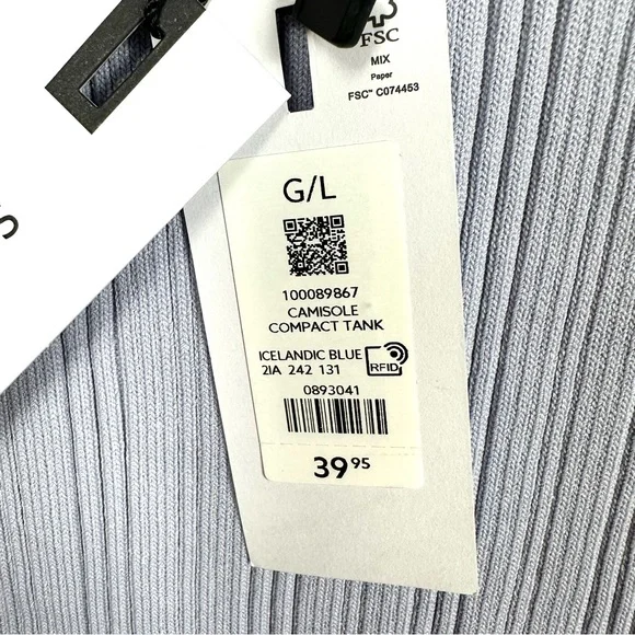 Ribbed Knit Cropped Tank Top Size L Dynamite | ’90s Minimalist City Chic Stretch - Picture 7 of 11